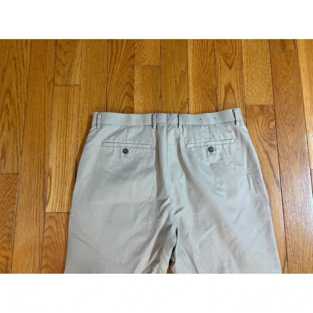 Banana Republic Mens 34x30 Tailored Slim Fit Non-Iron Khaki Tan Dress Pants